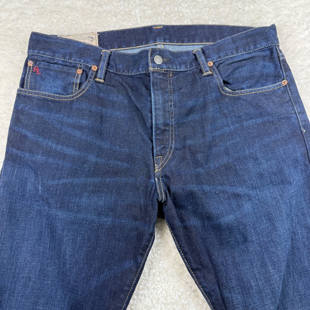Polo Ralph Lauren Bootcut Jeans Mens 36x32 Blue Indigo Stretch Denim 1705